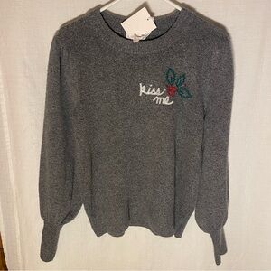 LC Lauren Conrad Holiday Charcoal Knit Sweater